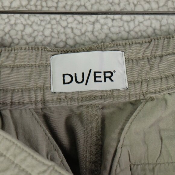 DUER Joggers Womens Small Green Live Lite Tapered Drawstring Pockets Cotton - Picture 10 of 13